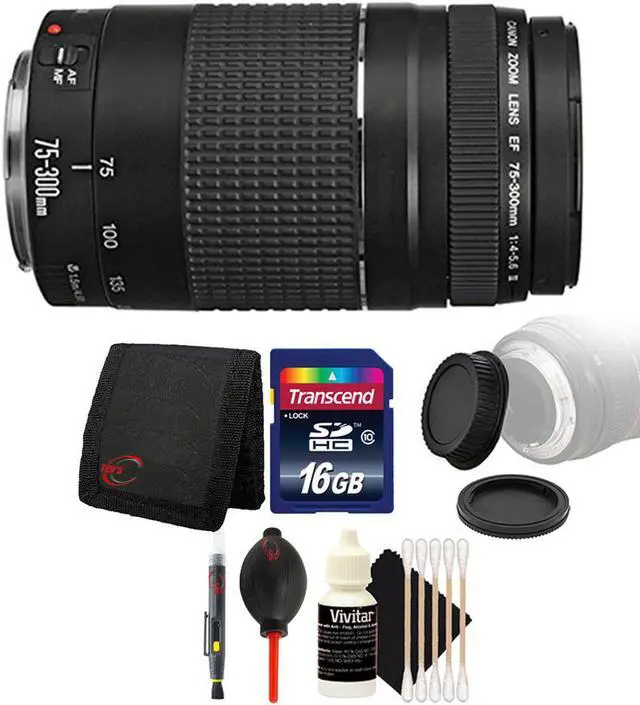 Main image of Canon EF 75-300mm f/4-5.6 III Lens  + 16GB Deluxe Accessory Kit for Canon EOS 750D 760D 650D 600D