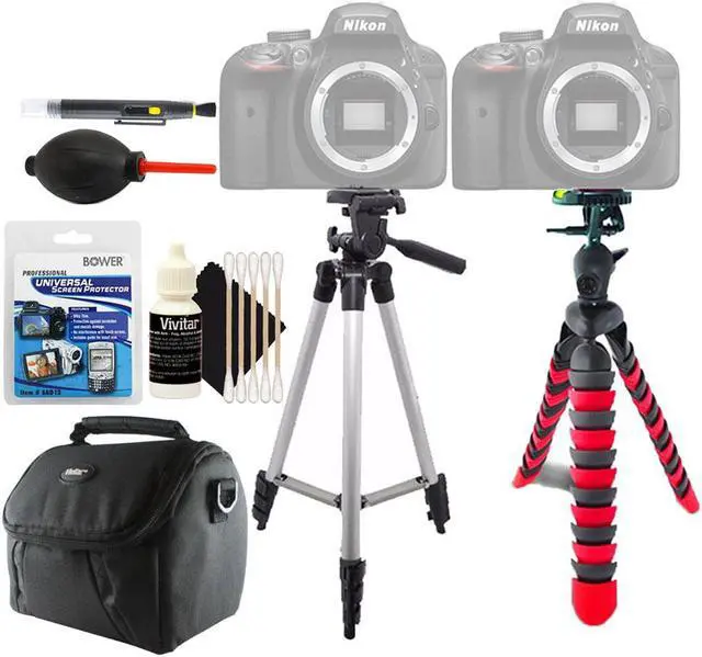 Main image of Tall and Flexible Tripod + Lens Pen + Dust Blower + Universal Screen Protector + Gadget Bag + 3pc Cleaning Kit