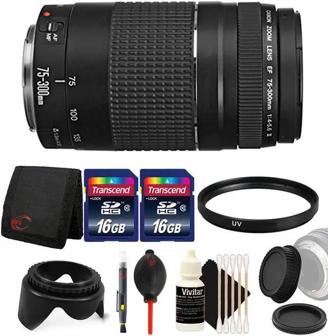 Main image of Canon EF 75-300mm f/4-5.6 III Lens  + 32GB Deluxe Accessory Kit for Canon EOS 750D 760D 650D 600D
