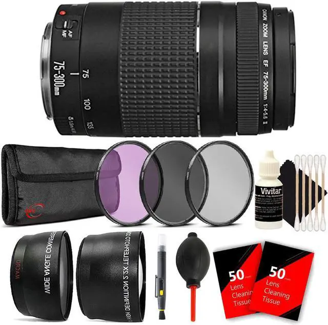 Main image of Canon EF 75-300mm f/4-5.6 III Lens  + 58mm UV CPL ND Deluxe Accessory Kit for Canon EOS 750D 760D 650D 600D