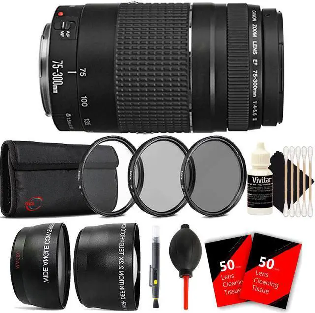 Main image of Canon EF 75-300mm f/4-5.6 III Lens  + 58mm Macro Filter Deluxe Accessory Kit for Canon EOS 750D 760D 650D 600D