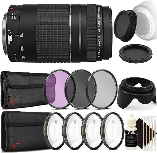 Main image of Canon EF 75-300mm f/4-5.6 III Lens  + 3pc Filter Deluxe Accessory Kit for Canon EOS 750D 760D 650D 600D