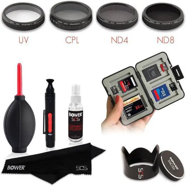 Main image of Bower 4-in-1 Drone Essentials Kit with Caps & Filters for Phantom 4 & Phantom 3