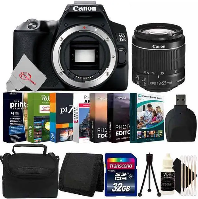 Main image of Canon EOS 250D Rebel SL3 24.1MP DSLR Camera + 18-55mm Lens Complete Bundle