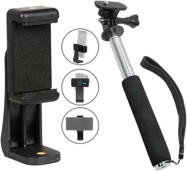 Alt view image 2 of 7 - Selfie Stick, Extendable Selfie Stick with Built-in Shutter Release, 360° Rotate Phone Mount