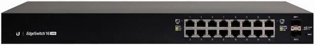 Alt view image 4 of 17 - Ubiquiti Networks EdgeSwitch ES-16-150W-US Managed PoE+ Gigabit Switch with SFP, 150W