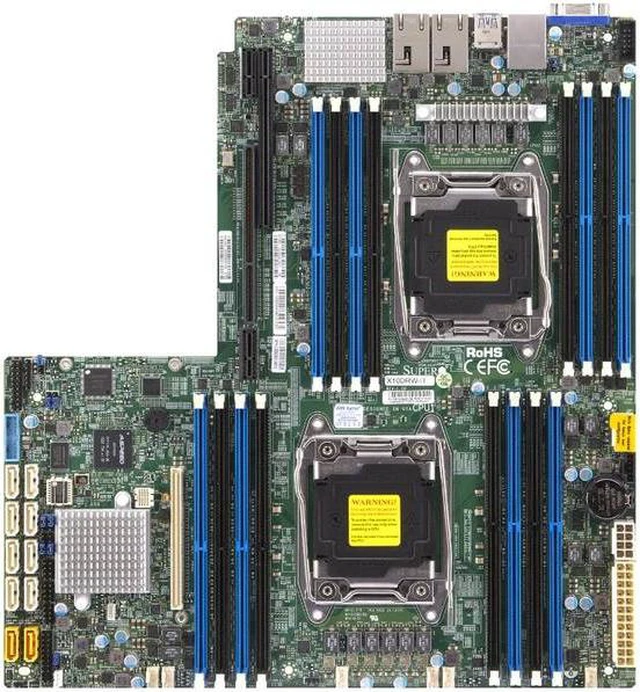 Alt view image 4 of 7 - SUPERMICRO X10DRW-IT-B Supermicro X10DRW-IT-B Dual LGA2011 Intel C612 DDR4 SATA3 and USB3.0 V and 2GbE Proprietary WIO Server Motherboard