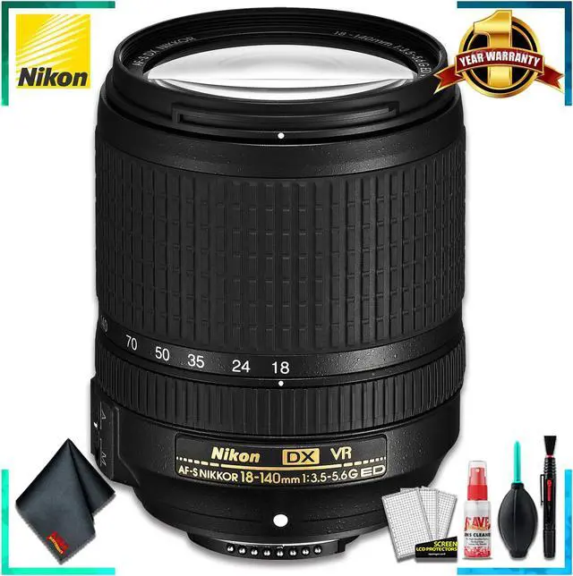 Main image of Nikon 18-140MM F/3.5-5.6G ED AF-S DX VR Camera Lens (International Model) + Cleaning Kit