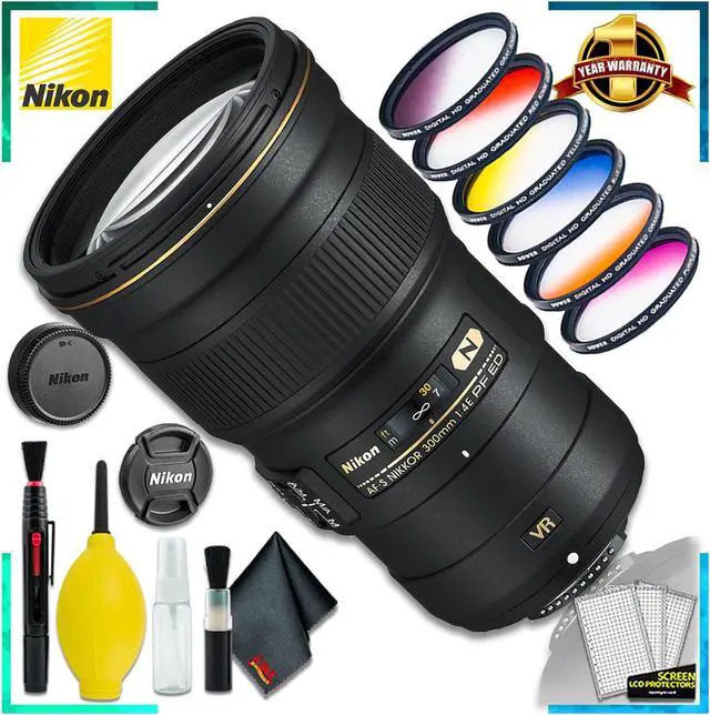 Main image of Nikon AF-S NIKKOR 300mm f4E PF ED VR Lens (Intl Model) + Vivitar Graduated Color Filter Set + Cleaning Kit