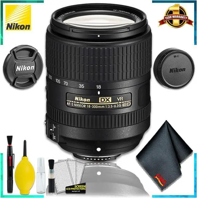 Main image of Nikon AF-S DX VR Nikkor 18-300MM Lens (Intl Model) + Cleaning Kit