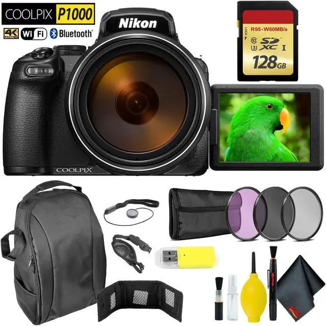 Main image of Nikon COOLPIX P1000 Digital Camera + 128GB Memory Card Extreme Kit Intl Model
