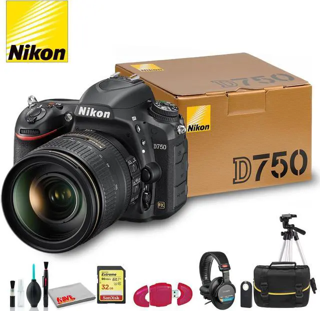 Main image of Nikon D750 DSLR Camera with 24-120mm Lens + DSLR Shoulder Bag, 77mm UV Filter and more