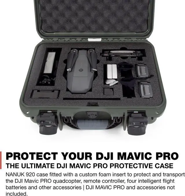 Alt view image 2 of 4 - Nanuk DJI Drone Waterproof Hard Case with Custom Foam Insert for DJI Mavic PRO - Olive