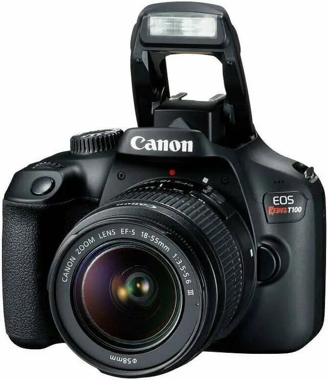 Alt view image 2 of 3 - Canon EOS Rebel T100 DSLR Camera w/EF-S 18-55mm f/3.5-5.6 DC Lens (Intl Model)