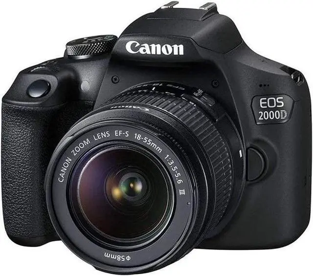 Alt view image 2 of 4 - Canon EOS 2000D DSLR Camera with EF-S 18-55 mm f/3.5-5.6 III Lens (International) with Cleaning Kit, and Memory Kit