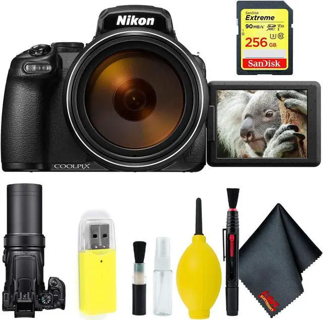 Main image of Nikon COOLPIX P1000 Digital Camera + 256GB Sandisk Extreme Memory Card Base Kit Intl Model
