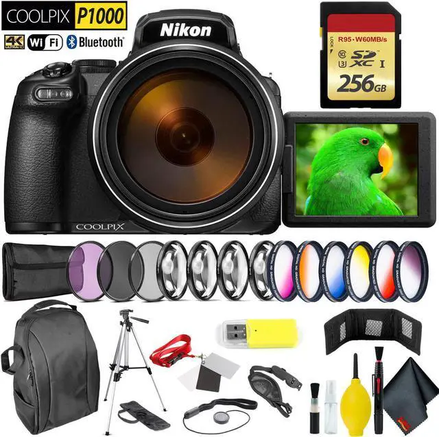 Main image of Nikon COOLPIX P1000 Digital Camera + 256GB Memory Card Professional Kit Intl Model