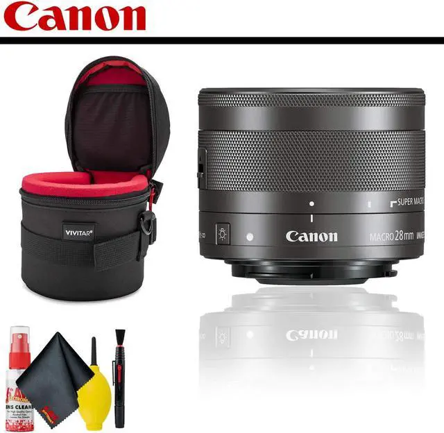 Main image of Canon EF-M 28mm f/3.5 Macro IS STM Lens With Lens Case AND Cleaning Kit