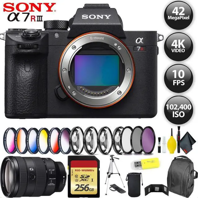 Main image of Sony Alpha a7R III Mirrorless Digital Camera + 256GB Memory Card + Sony FE 24-105mm Lens Bundle