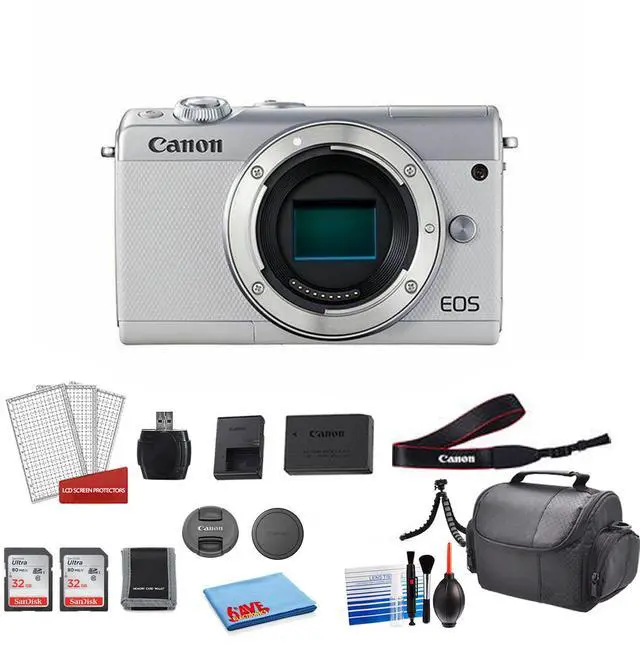 Main image of Canon M100 Camera Body (Kit Box) with 2 x 32GB Cards ? International Model