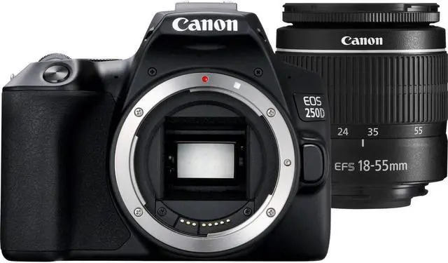 Alt view image 2 of 4 - Canon EOS 250D DSLR Camera with 18-55mm Lens (Black) (3453C002) + EOS Bag + Sandisk Ultra 64GB Card + Cleaning Set And More (International Model) |