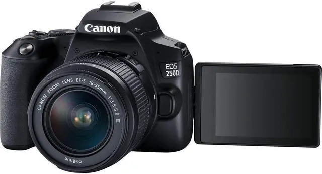 Alt view image 3 of 4 - Canon EOS 250D DSLR Camera with 18-55mm Lens (Black) (3453C002) + EOS Bag + Sandisk Ultra 64GB Card + Cleaning Set And More (International Model) |