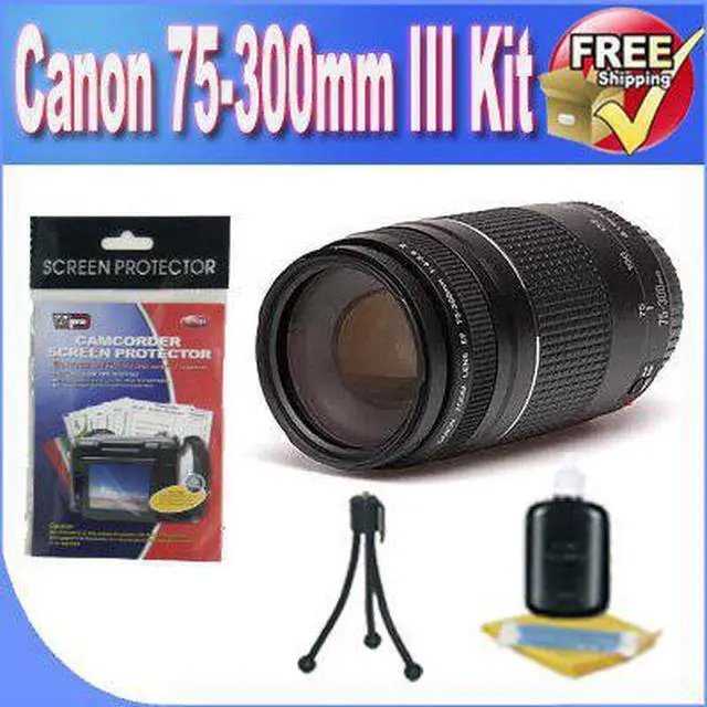 Alt view image 2 of 2 - Canon EF 75-300mm f/4-5.6 III Telephoto Zoom Lens for Canon SLR Cameras + Accessory Saver Bundle
