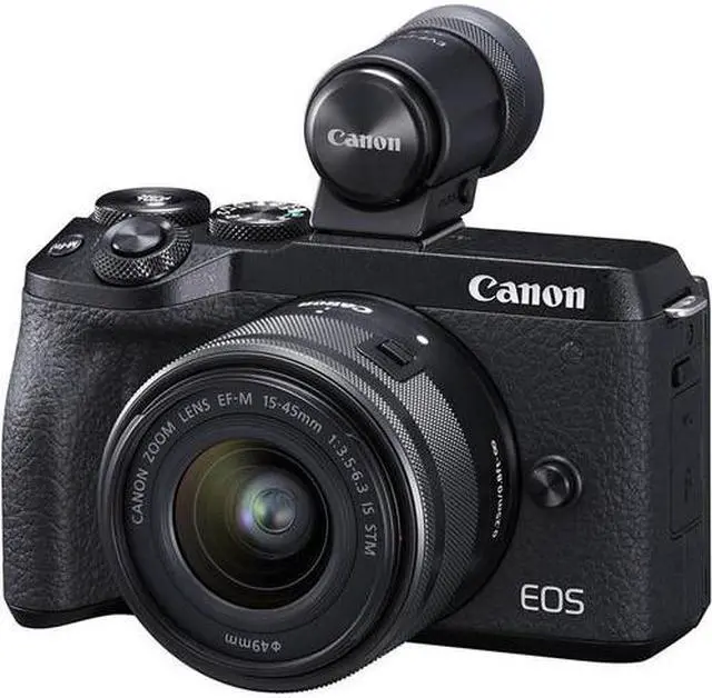 Main image of Canon EOS M6 Mark II Mirrorless Digital Camera with 15-45mm Lens and EVF-DC2 (Black) International model (No Warranty)