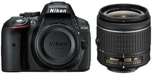Alt view image 2 of 4 - Nikon D5300 DSLR Camera with AF-P 18-55mm Lens (Black) (International Model) with Extra Accessory Bundle
