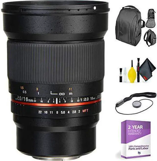 Alt view image 2 of 4 - ROKINON 16MM f/2.0 Micro 4/3 + Deluxe Lens Cleaning Kit Bundle