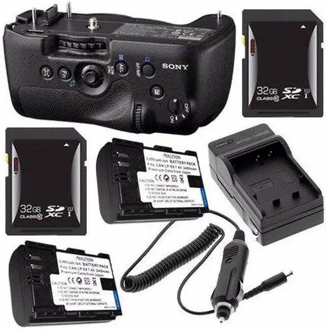 Alt view image 2 of 2 - Sony Vertical Battery Grip for Alpha A99 DSLR Camera + NP-FM500H Battery + External Charger + 32GB SDHC Card Saver Bundle