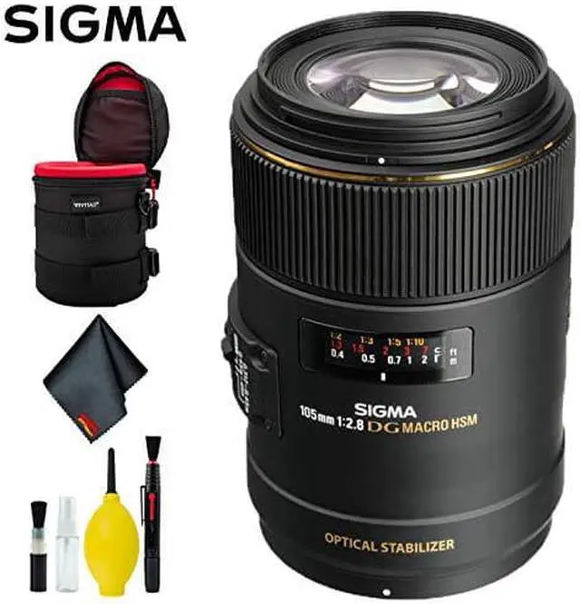 Alt view image 6 of 6 - Sigma 105mm f/2.8 EX DG OS HSM Macro Lens for Nikon AF Cameras (Intl Model) Deluxe Kit