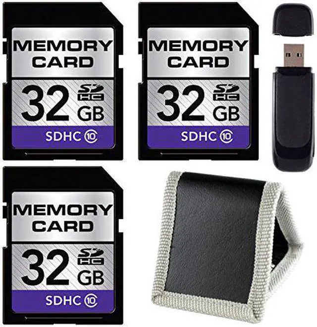 Alt view image 4 of 4 - 32GB SDHC Class 10 Memory Card + SD Card USB Reader + Memory Card Wallet Bundle (3-Pack)