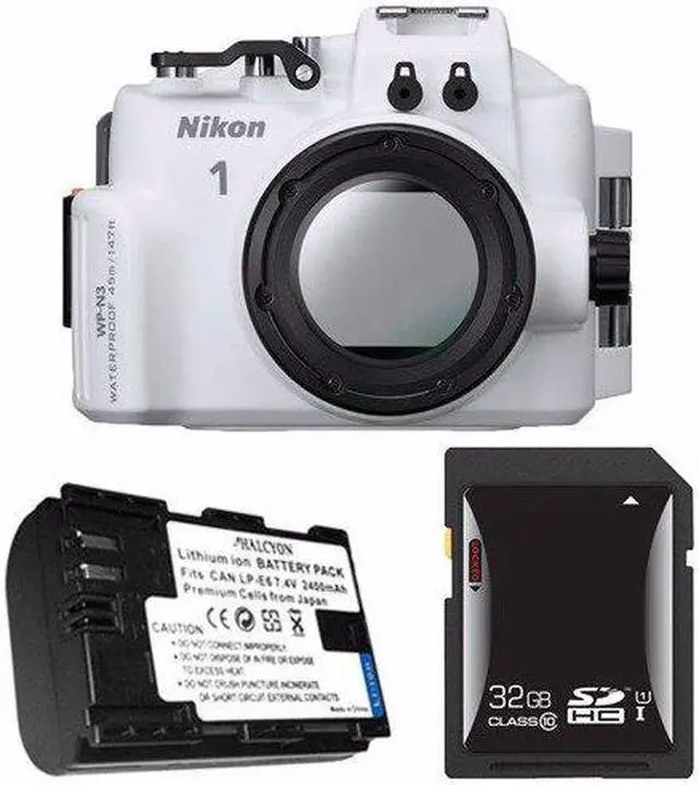 Alt view image 2 of 2 - Nikon WP-N3 Waterproof Housing for Nikon 1 J4 or S2 Camera and NIKKOR 11-27.5mm or 10-30mm Lens + EN-EL22 Battery + 32GB SDHC Card Saver Bundle 2