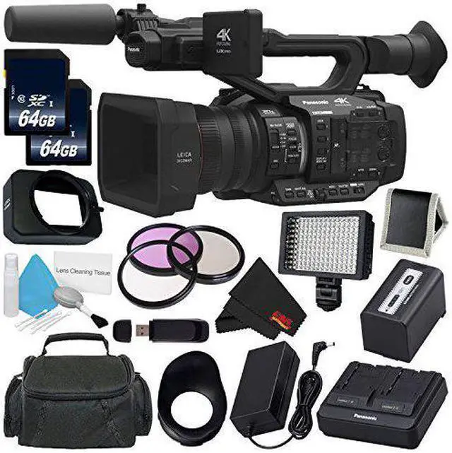 Alt view image 2 of 2 - Panasonic AG-UX180 AG-UX180PJ 4K Premium Professional Camcorder + 64GB SDXC Class 10 Memory Card + Carrying Case + 67mm 3 Piece Filter Kit + Professional 160 LED Video Light Studio Series Bundle