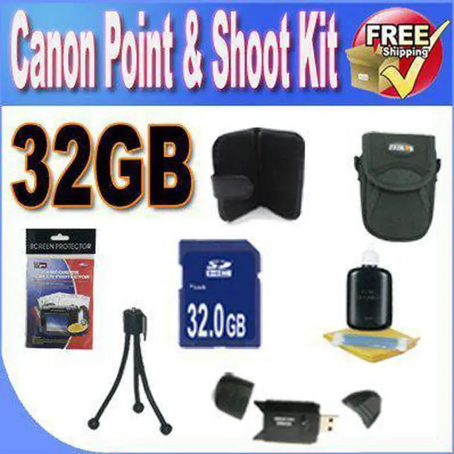 Main image of Canon PowerShot Accessory Saver Bundle (32GB SDHC Memory + USB Card Reader + Deluxe Camera Case w/Strap + LCD Screen Pro