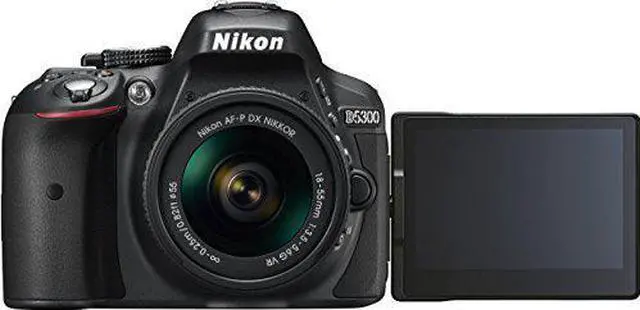 Main image of Nikon D5300 Digital SLR Camera - Black (24.2 MP, AF-P 18-55mm VR Lens Kit) (Renewed)