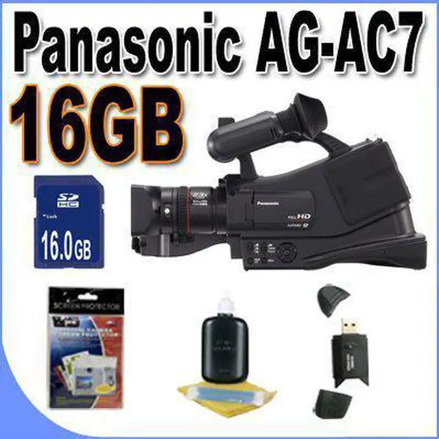 Main image of Panasonic AG-AC7 Shoulder Mount AVCHD Camcorder W/16GB SDHC Memory + USB Card Reader + Accessory Saver Bundle!
