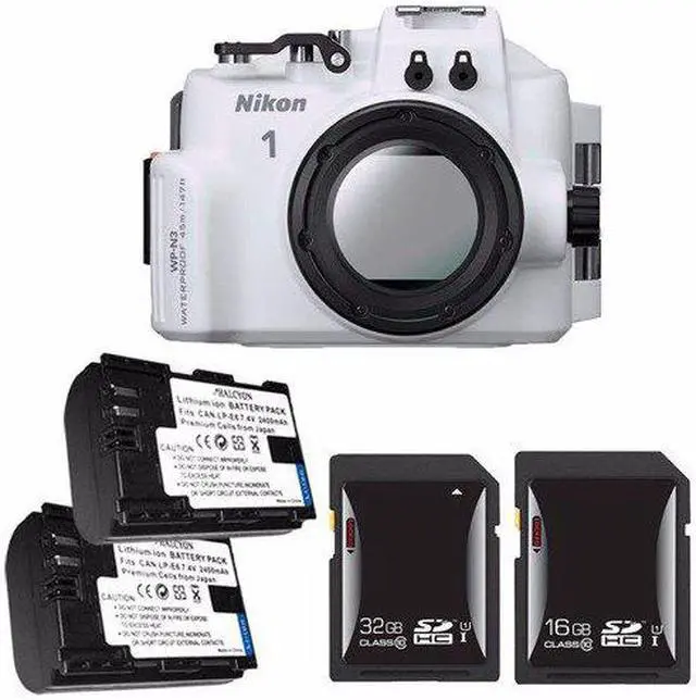 Alt view image 2 of 2 - Nikon WP-N3 Waterproof Housing for Nikon 1 J4 or S2 Camera and NIKKOR 11-27.5mm or 10-30mm Lens + EN-EL22 Battery + 16GB SDHC Card + 32GB SDHC Card Saver Bundle