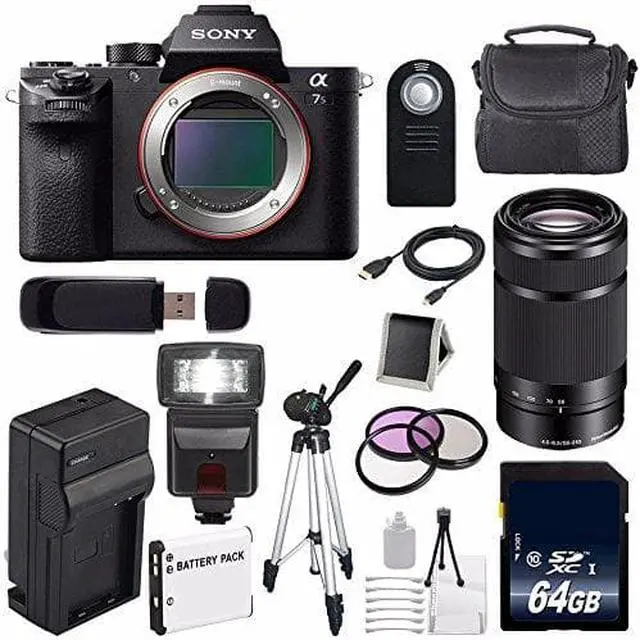 Alt view image 2 of 2 - Sony Alpha a7S II a7S Mark II a7SII ILCE7SM2/B Mirrorless Digital Camera (International Model ) + Sony E 55-210mm f/4.5-6.3 OSS E-Mount Lens (Black) + 49mm Filter Kit 6AVE Bundle 123