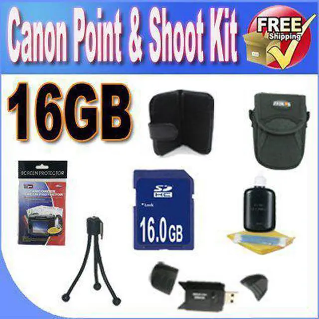 Main image of Canon PowerShot Accessory Saver Bundle (16GB Memory Card + USB Card Reader + Deluxe Camera Case w/Strap + LCD Screen Pro
