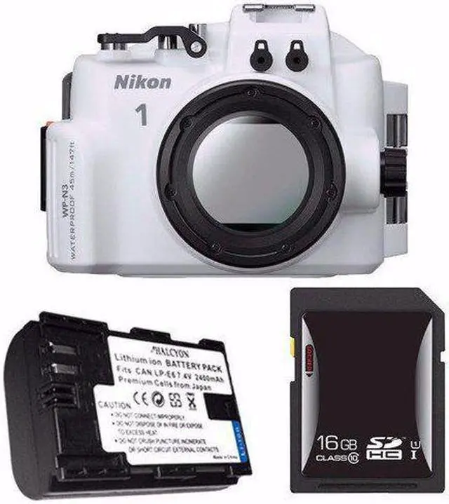 Alt view image 2 of 2 - Nikon WP-N3 Waterproof Housing for Nikon 1 J4 or S2 Camera and NIKKOR 11-27.5mm or 10-30mm Lens + EN-EL22 Battery + 16GB SDHC Card Saver Bundle 4