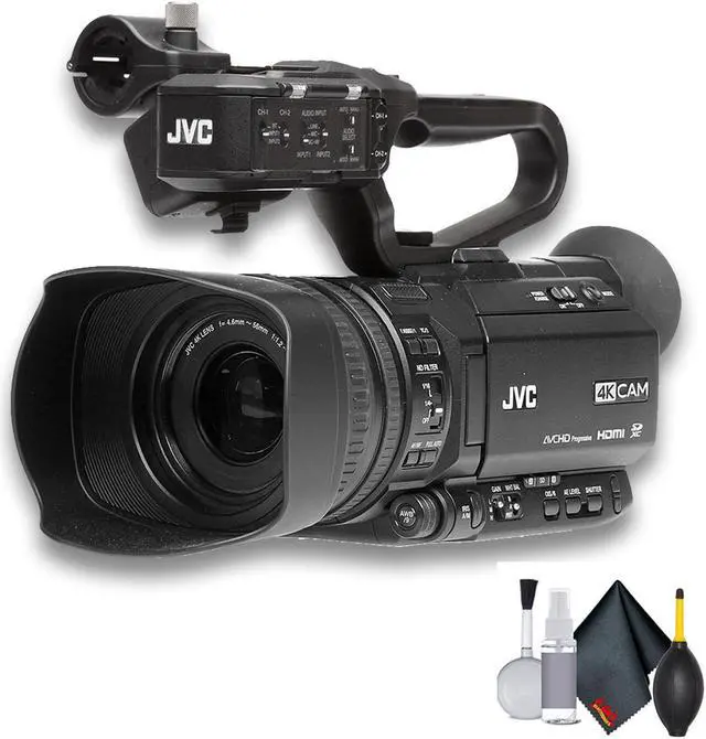 Alt view image 7 of 7 - JVC GY-HM250 UHD 4K Streaming Camcorder with Built-in Lower-Thirds Graphics - Starter Bundle