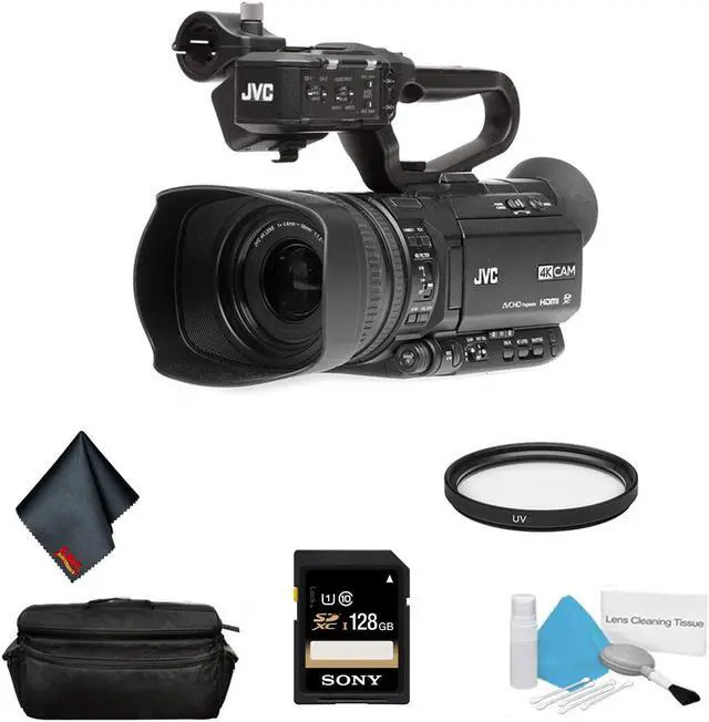 Main image of JVC GY-HM250 UHD 4K Streaming Professional Video Camcorder - Bundle with 128GB Memory Card + More