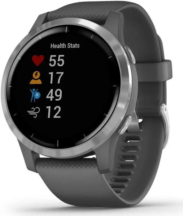 Alt view image 8 of 16 - Garmin vívoactive 4, GPS Smartwatch, Features Music, Body Energy Monitoring, Animated Workouts, Pulse Ox Sensors and More, Silver with Gray Band
