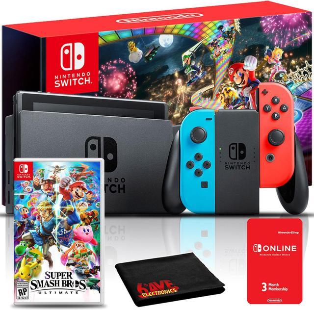 Nintendo Switch in Gray with Super Smash Bros and Accessories Kit 