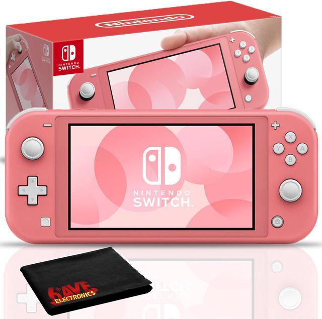 Nintendo Switch Lite (Coral) Console Bundle with Extra Warranty