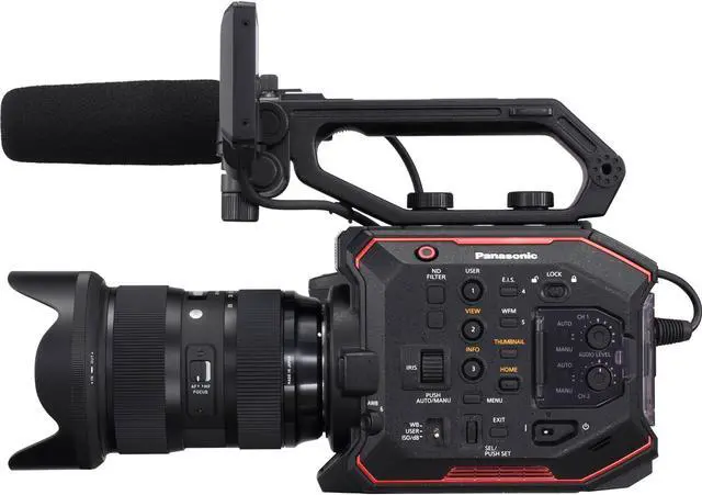 Alt view image 3 of 4 - Panasonic AU-EVA1 Compact 5.7K Super 35mm Cinema Camera (International Version) + Microfiber Cloth + 256GB High Speed UH Bundle
