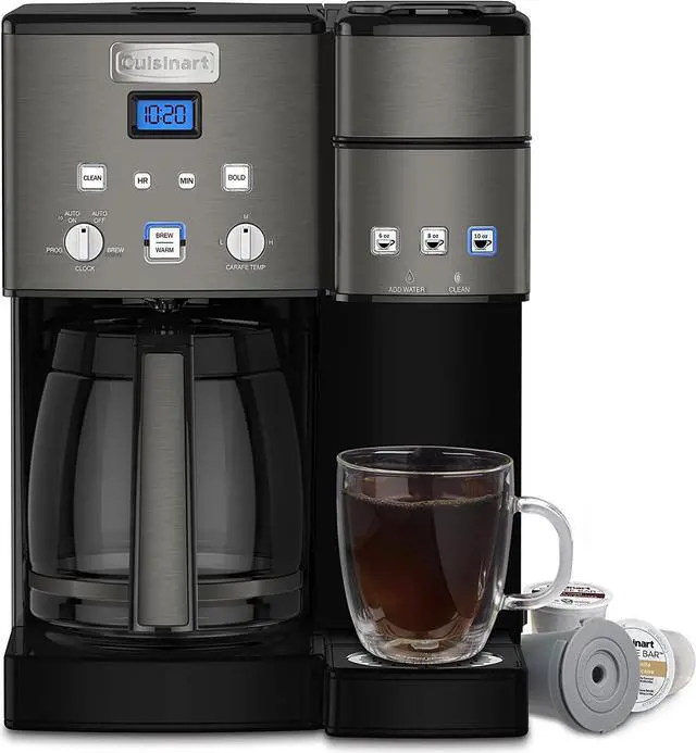 Alt view image 4 of 7 - Cuisinart SS-15BKS Stainless Coffee Center 12 Cup Coffeemaker And Single-Serve Brewer, Black