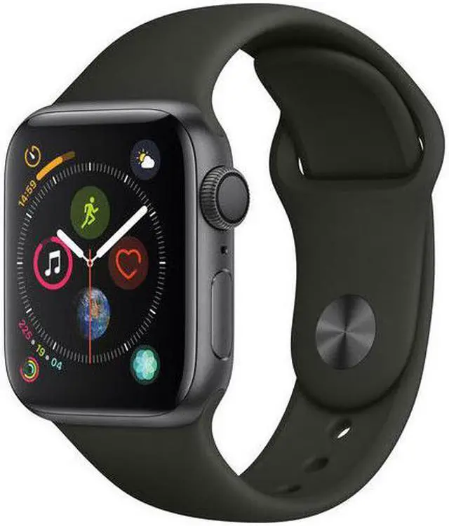 Alt view image 4 of 5 - Apple Watch Series 4 40mm GPS Only, Space Gray Aluminum - Black Sport Band